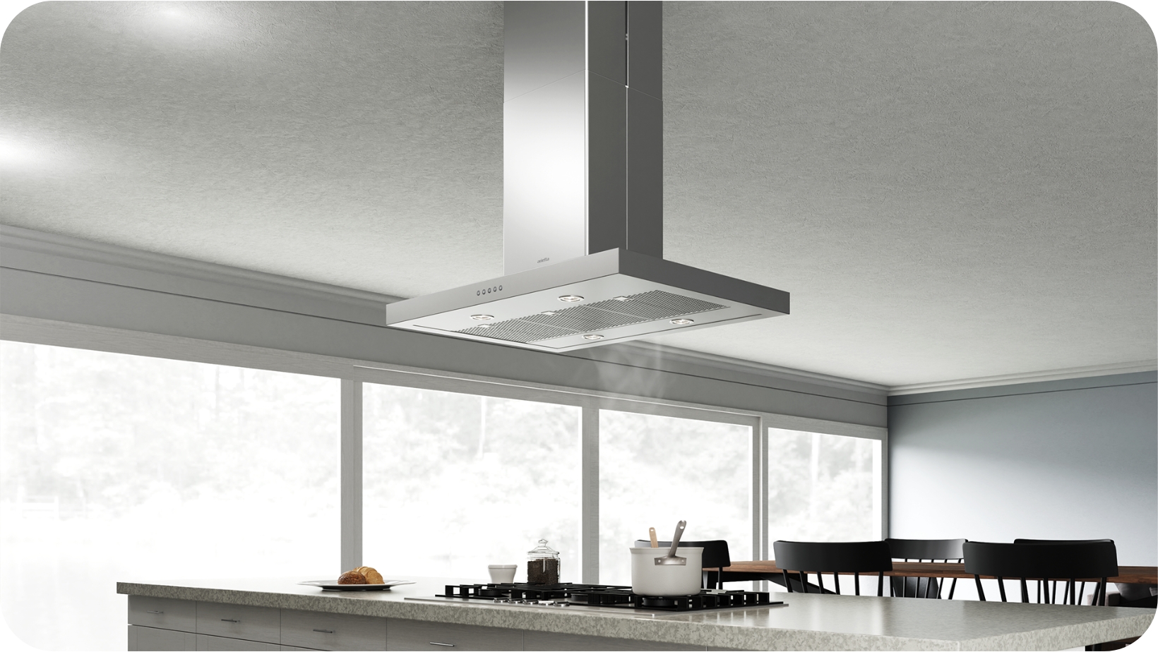 Stainless steel island on sale range hood